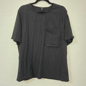 COS Men's Black Textured Short Sleeve T-Shirt with Pocket XL Extra Large‎